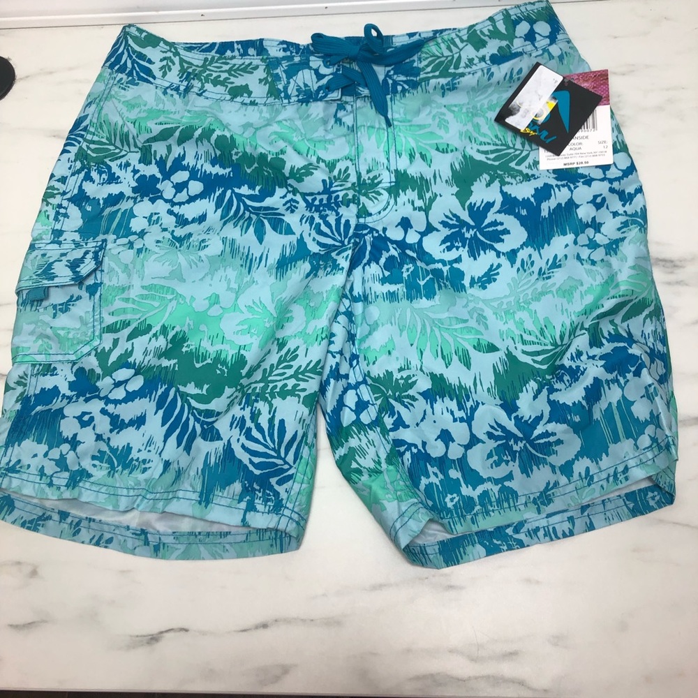 Kanu Oceanside Aqua Swim Board Shorts NWT